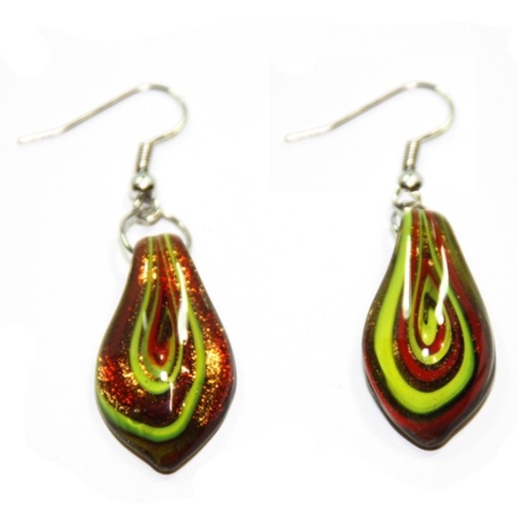 Sweerl Neon Abstract Glass Jewelry Set (Necklace & Earrings) - Picture 3 of 4